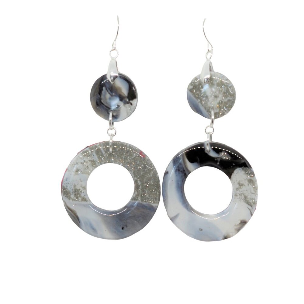 Silver Circle Pop Earrings
